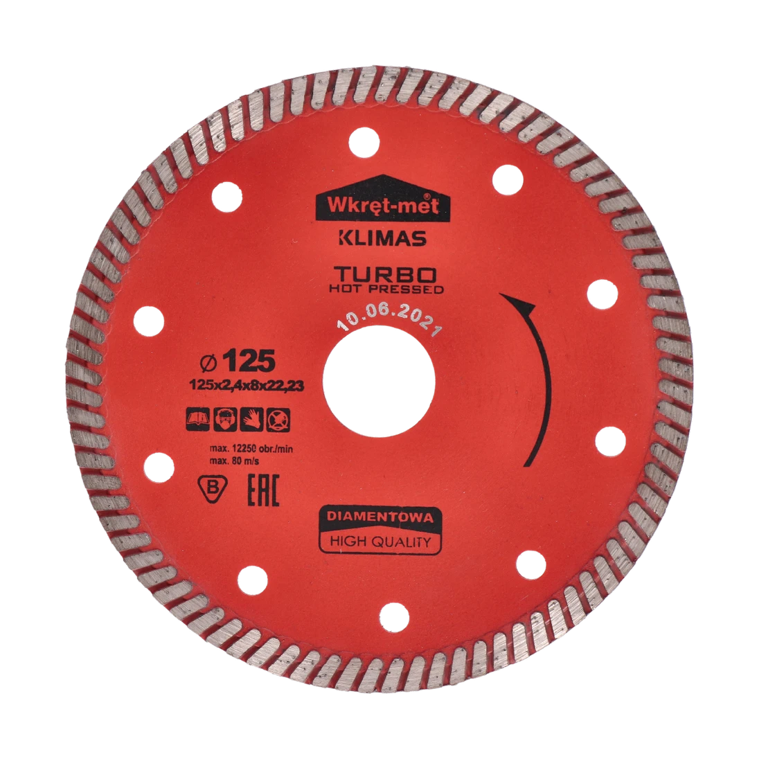 Turbo diamantový kotúč lisovaný za tepla 125 x 2,3 x 22 mm