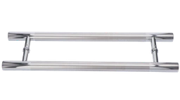 Madlo na dveře, L = 600 mm, sklo 8 - 12 mm, AISI 304