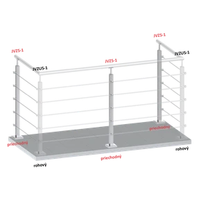Nerezový stĺp, vrchné kotvenie, 5-radový M6 - slide 2