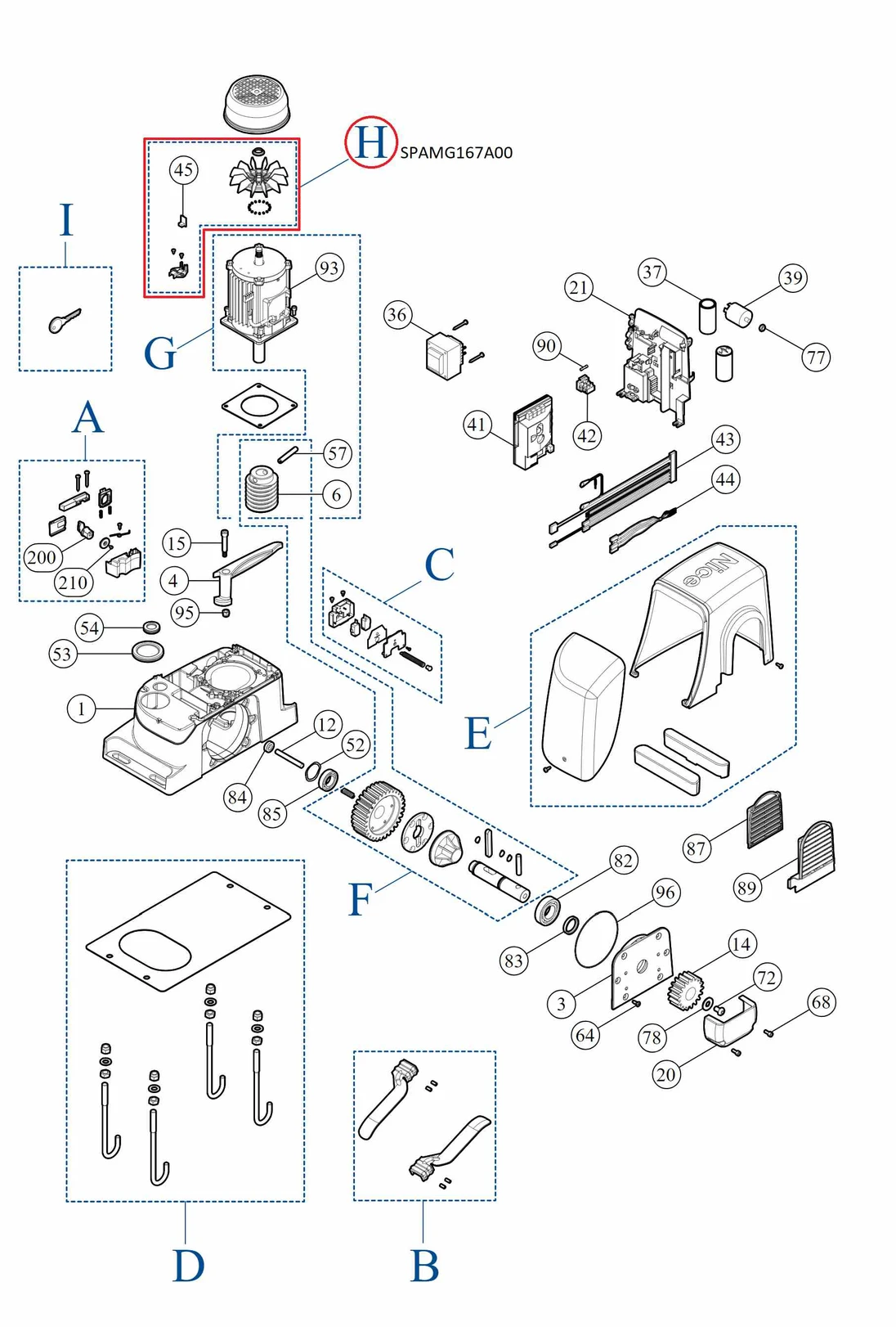 SPAMG167A00 enkóder s ventilátorom pre RUN1800/2500/2500I