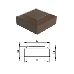 Vonkajšia krytka 70 x 70 mm, plastová PE