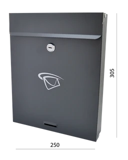 Schránka poštová, max. formát listu A4, grafitová