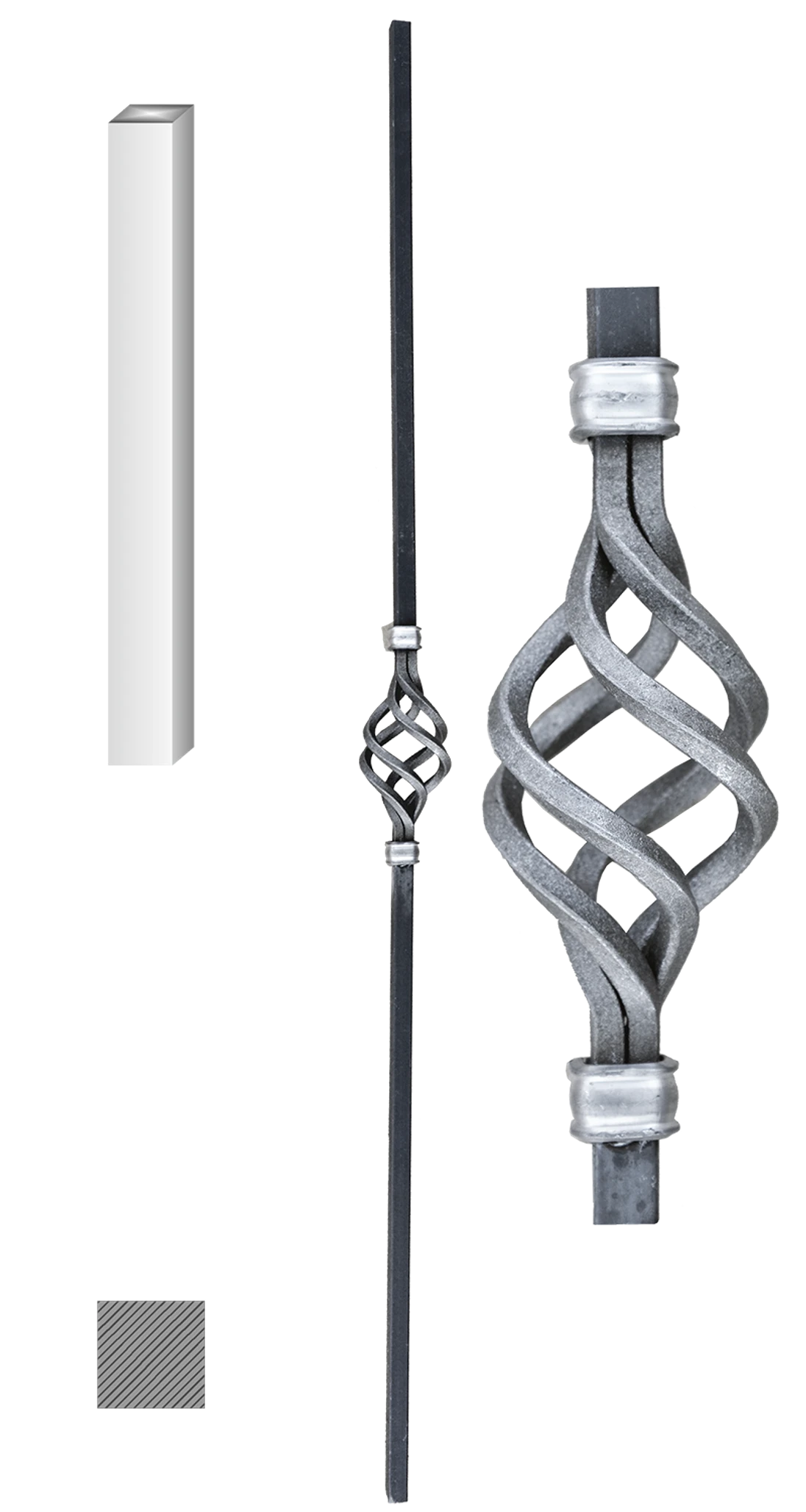 Tyč zábradlí 25 x 25 mm, L = 1300 mm