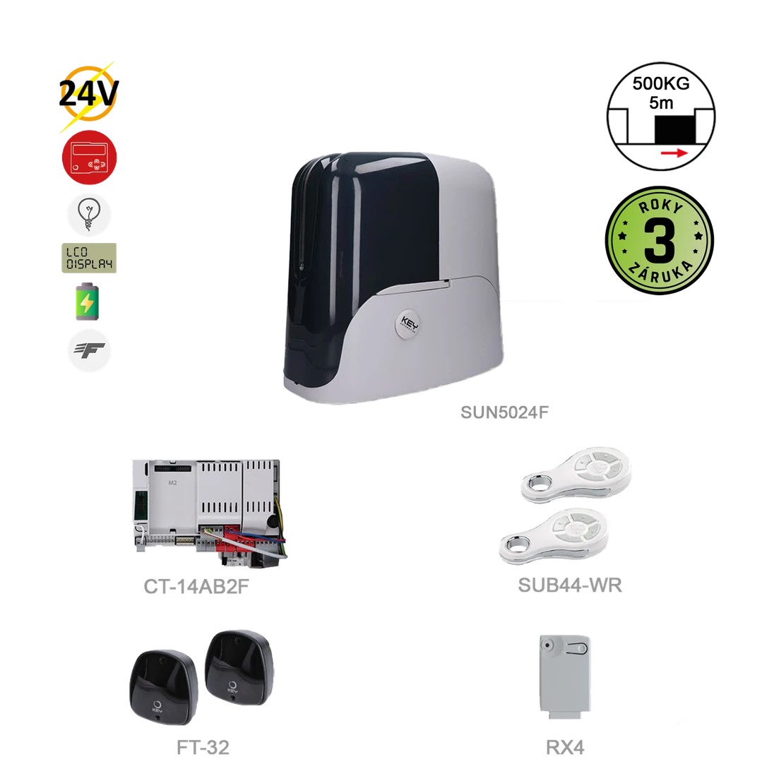 900KSUN5024FKR FASTLINE pre posuvnú bránu do 5 m/500 kg