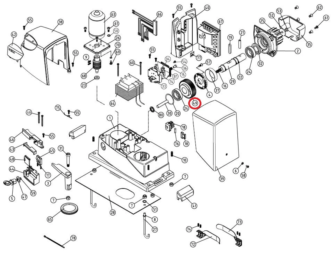 PPD1880R02.4540 Kolo převodovky Z=24,M2.5, RB350/ RD200/400, SLO/SL1/LN432