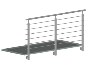 Nerezový stĺp, bočné kotvenie, 6-radový priechodný, vnútorný - slide 1