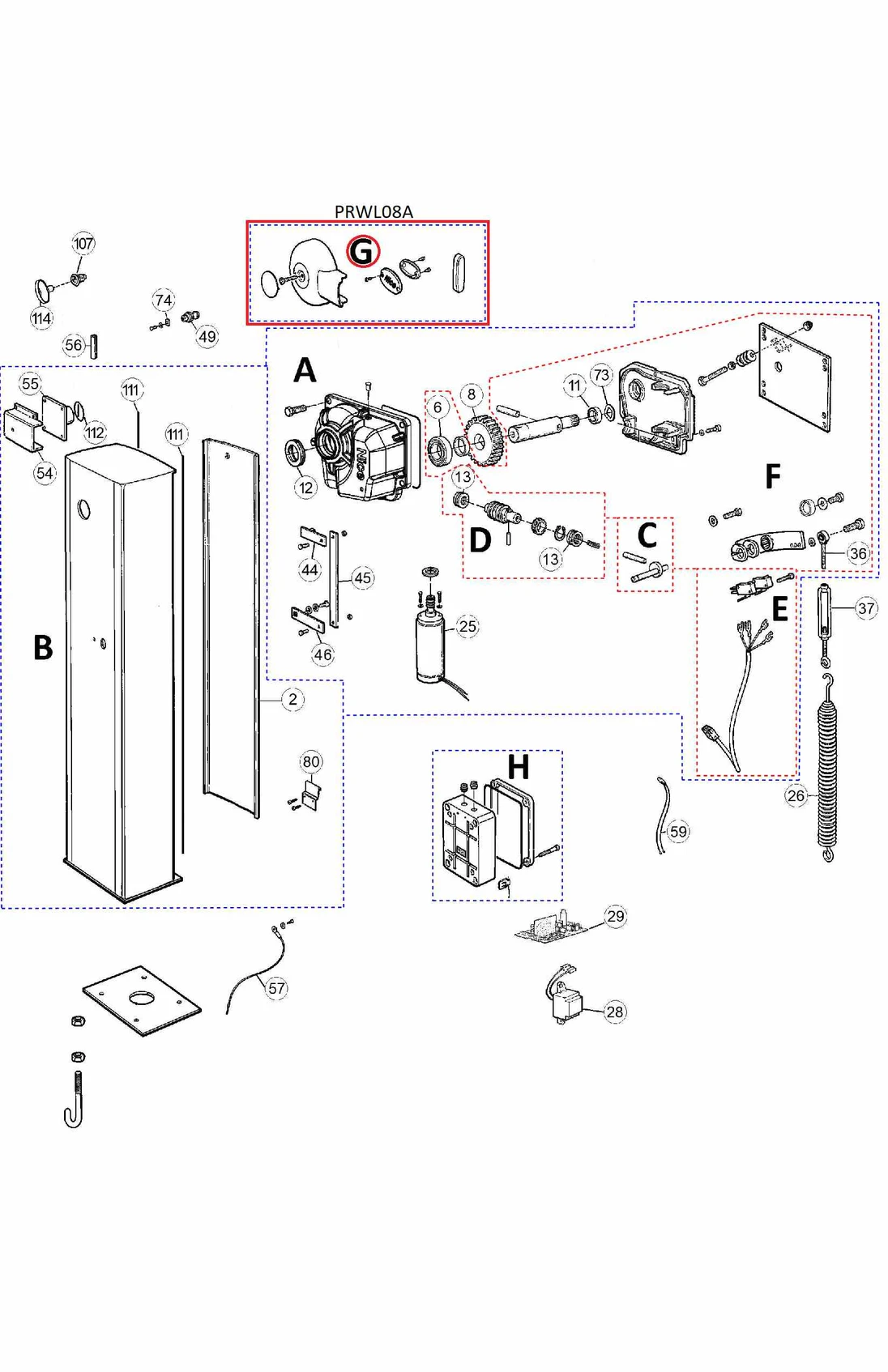 PRWL08A kit krytu obímky ramena pre WIL6