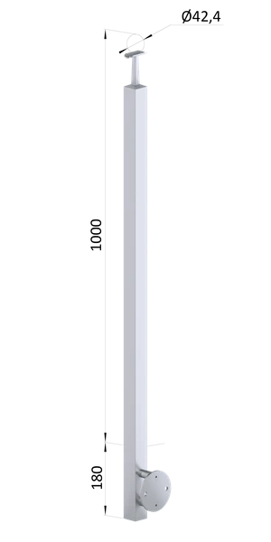 Nerezový sloup, boční kotvení, bez výplně - slide 0