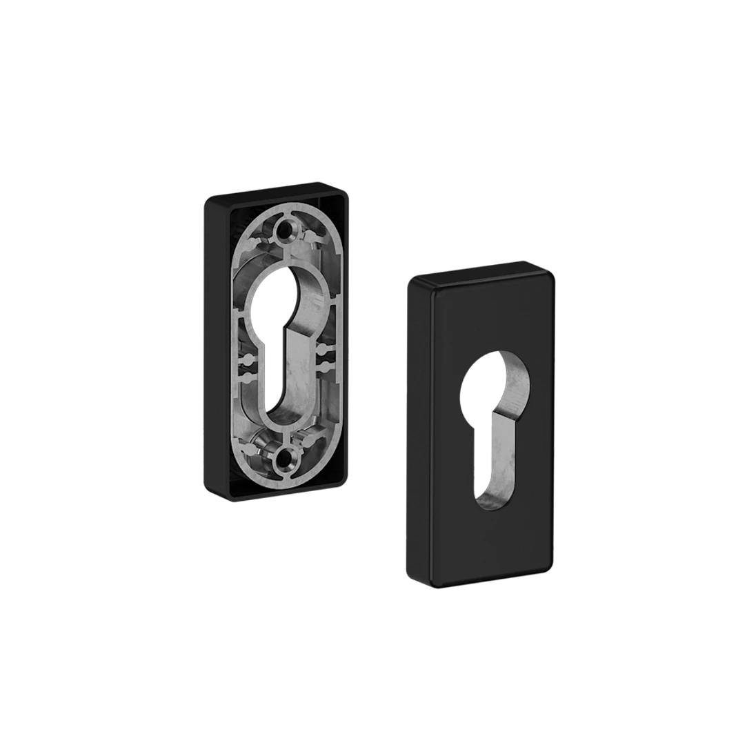 Hliníková rozeta na cylindrickú vložku, RAL 9005 matná