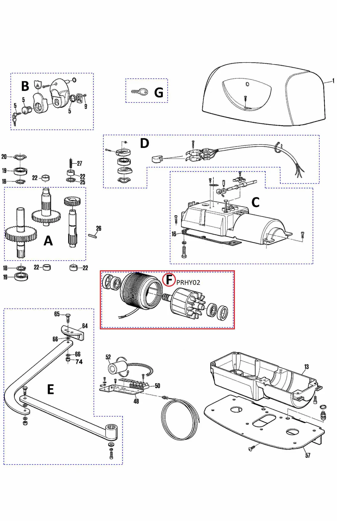 PRHY02 kit - stator a rotor pre Hyppo 220 V