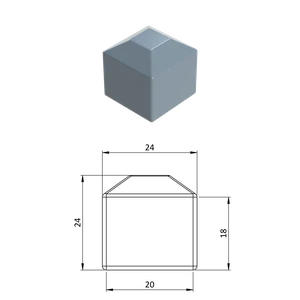 Vonkajšia krytka 20 x 20 mm, plastová PE - slide 0