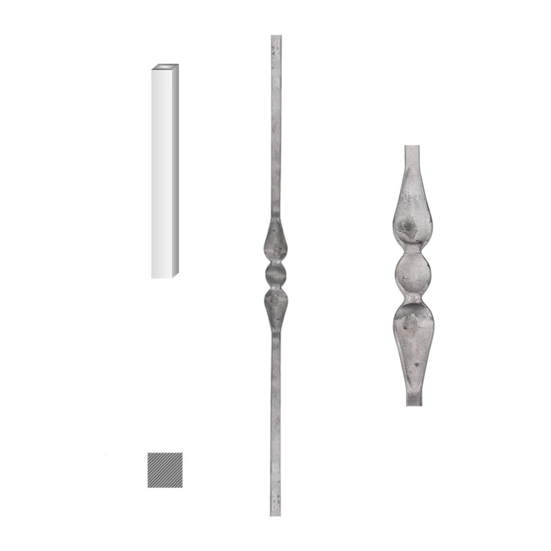 Tyč 12 x 12 x 900 mm, kovaná