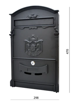 schránka poštová, 470 x 298 x 92 mm, čierna