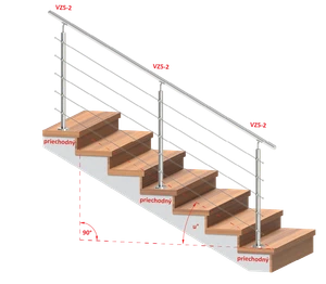Nerezový sloup, vrchní kotvení, 5řadový M6 - slide 2