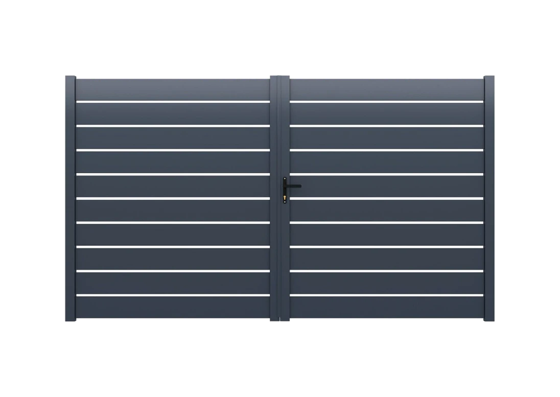 Křídlová brána, hliníková, šířkově nastavitelná, 4000 x 1803 mm