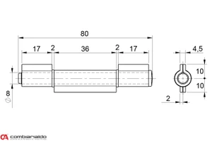 Pánt trojdielny L = 80 mm - slide 1
