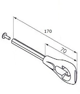 Adaptér s okom, L = 170 mm