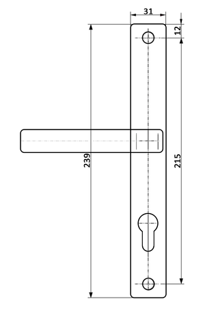 Klika, rozteč 90mm, úprava RAL9005 - slide 1