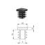 Krytka plastová 12 x 12 mm, čierna