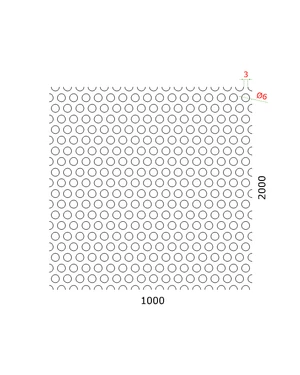 Dierovaný plech Fe t = 1,5 mm, otvor ø 6 mm, rozteč 9 mm - slide 1