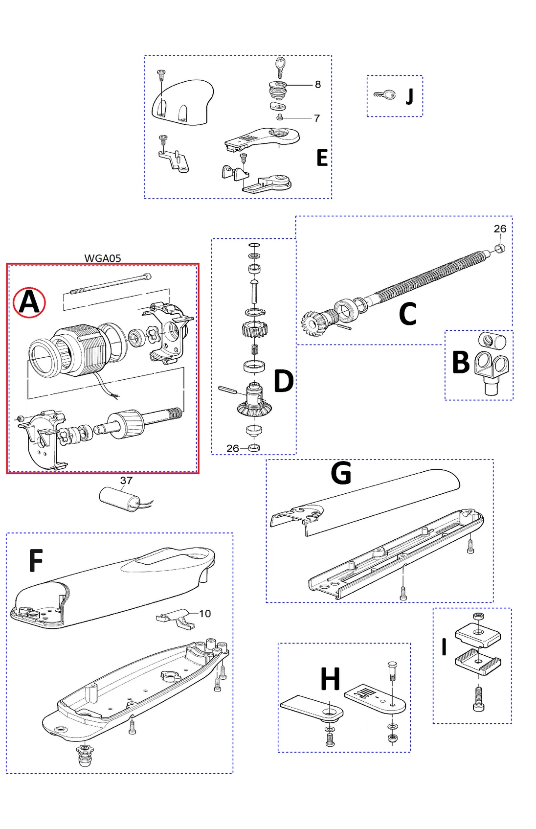 WGA05 kit - elektromotor pre WG5000 a WG4000, 220 V