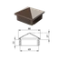 Krytka plastová so strieškou 80 x 80 mm, hnedá