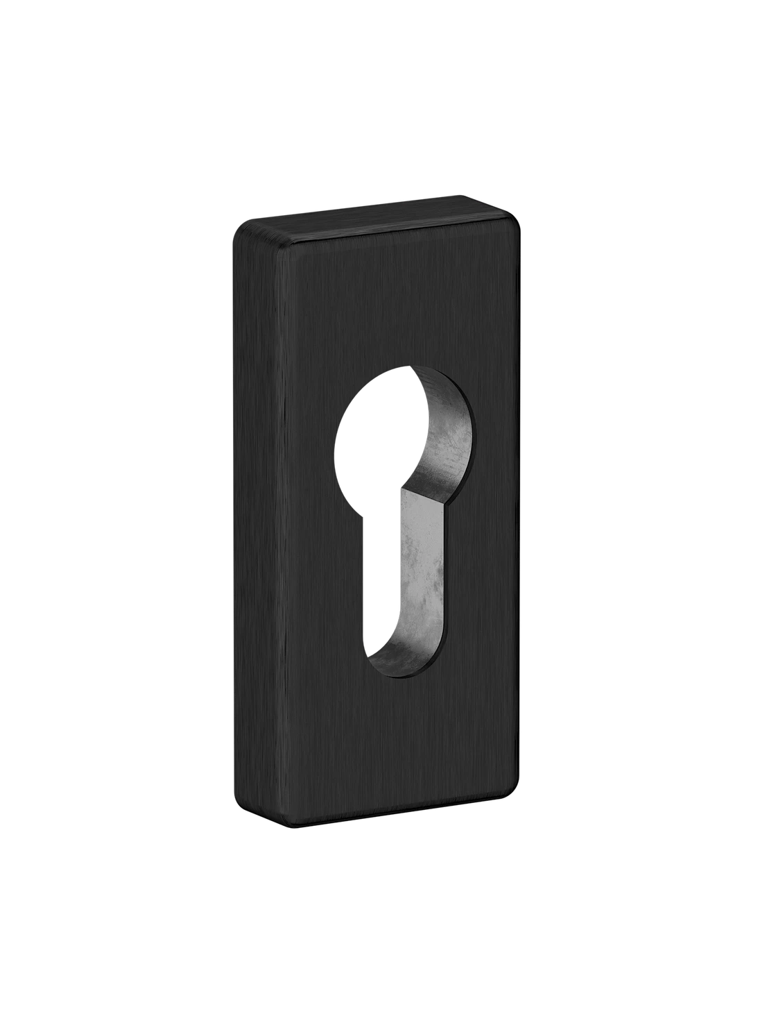 Hliníková rozeta, cylindrická vložka, broušený černý elox