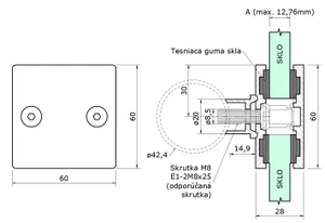 Svorka priama na trubku, sklo 8 - 12,76 mm, AISI 304 - slide 3