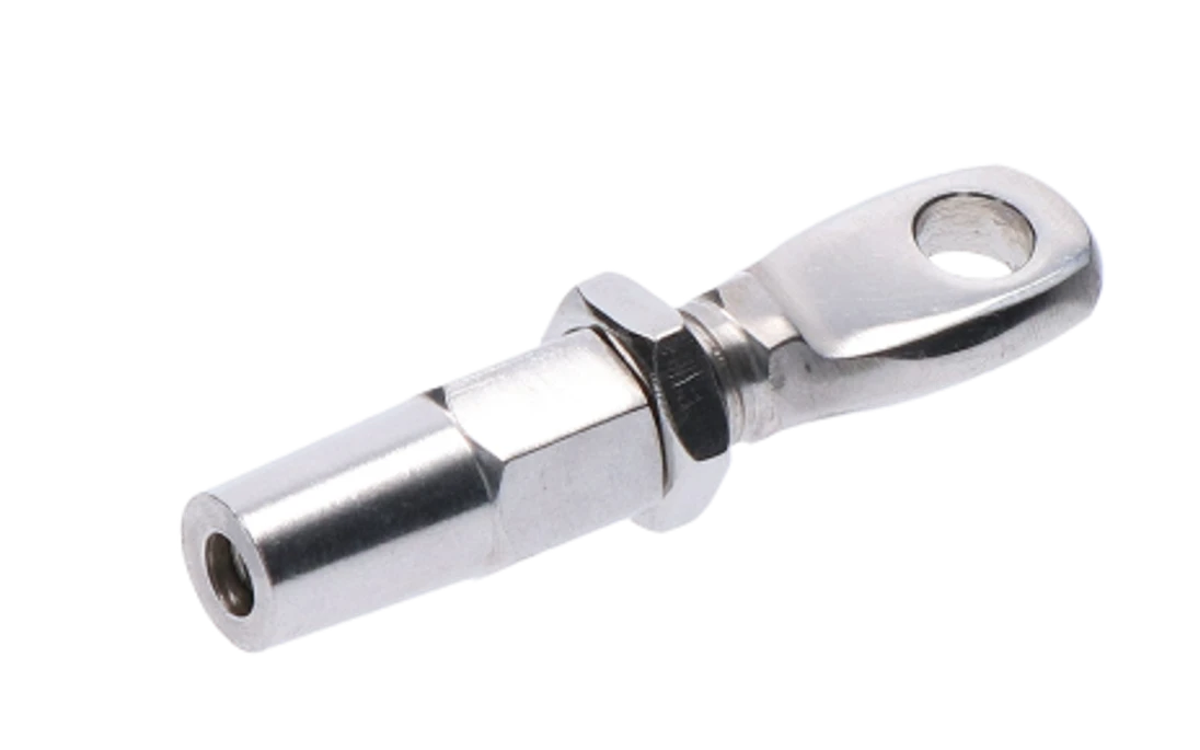 Úchyt pre nerezové lanko ø 4 mm, brúsená nerez AISI 304