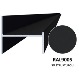 Hliníkový UT profil 50 x 44 x 6000 mm, struktura RAL 7016