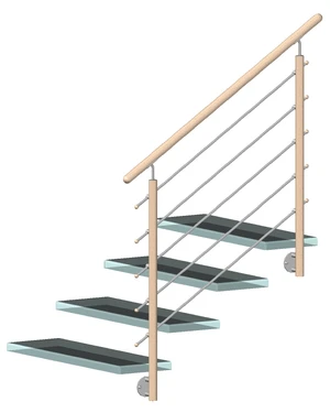 Dřevěný sloup, boční kotvení, 5řadový, průchozí, vnitřní - slide 1