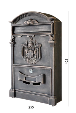 Schránka poštová, 255 x 405 x 90 mm, medená patina