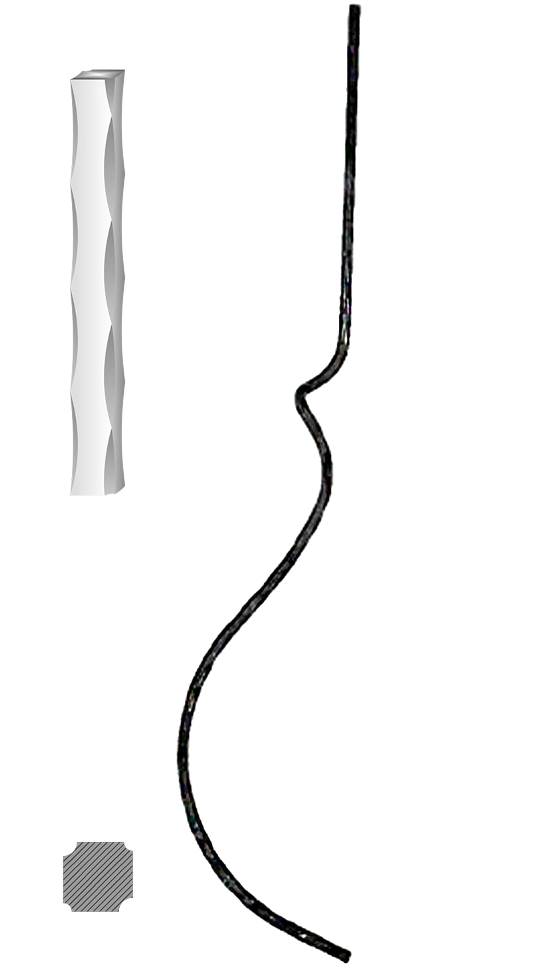 Tyč 12 x 12 mm, 1000 x 210 mm