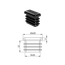 Krytka plastová 10 x 20 mm, čierna