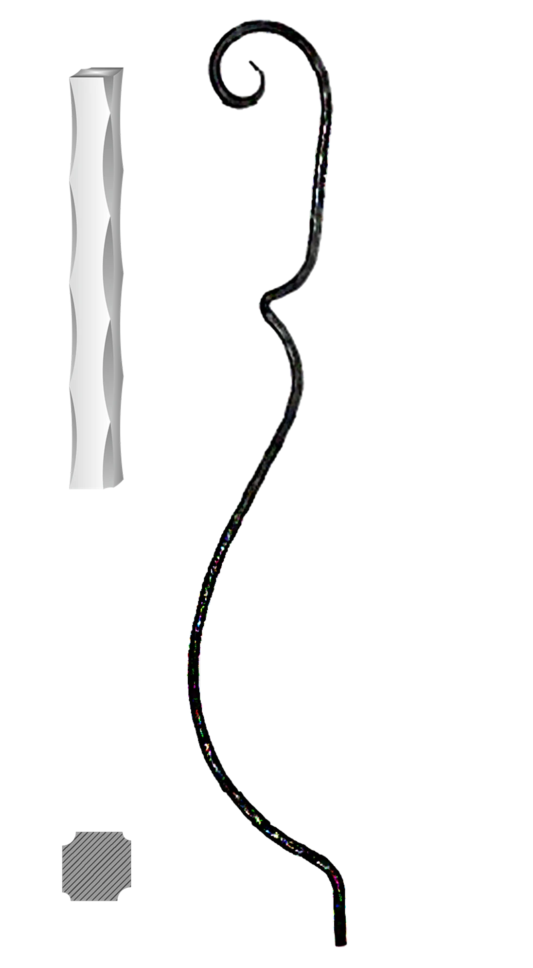 Tyč 12 x 12 mm, 1000 x 160 mm