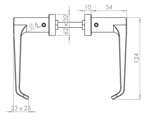 Klika včetně spodní rozety, L-124mm, broušená AISI304 - slide 3