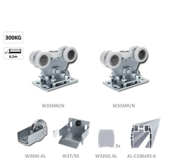 Samonos do 300 kg/6,5 m, profil 95 x 106  mm, hliník