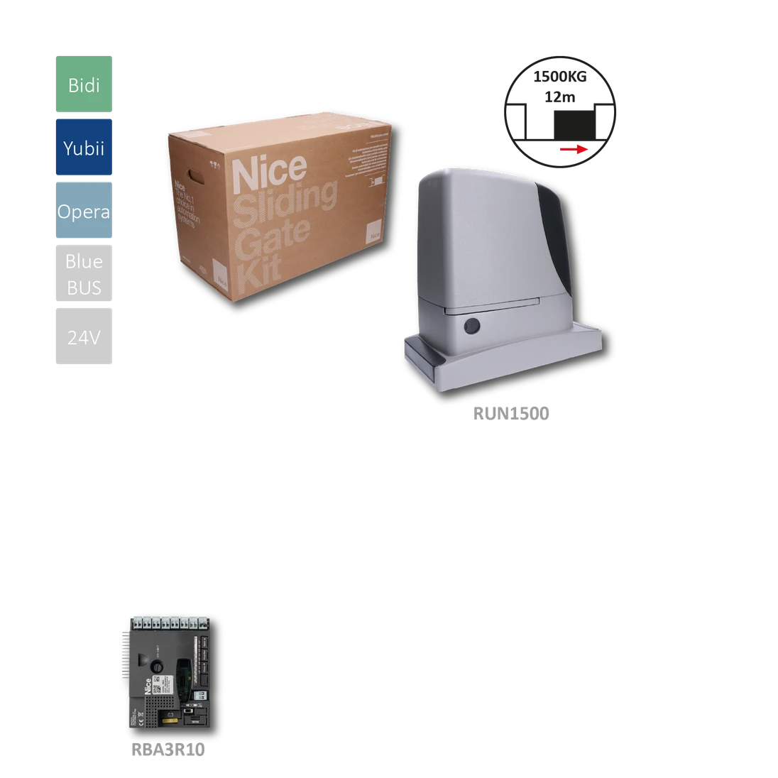 RUN1500 pohon pro posuvné brány do 1500 kg