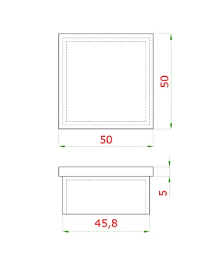 Ukončenie na jokel 50 x 50 mm, brúsená nerez AISI 304 - slide 1