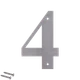 Číslo domovní 4, s otvory, broušená nerez AISI304