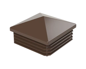 Krytka plastová se stříškou 70 x 70 mm, hnědá - slide 1