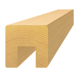 Dřevěný profil (40x40mm/L:3000mm) s drážkou 17x20mm, materiál: buk, broušený povrch bez nátěru, balení: PVC fólie, necinkovaný materiál - slide 0