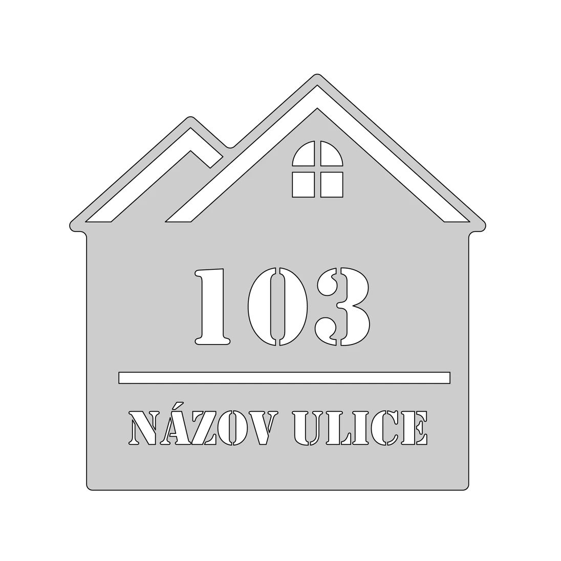 Domové číslo, vzor 003, materiál: hliník