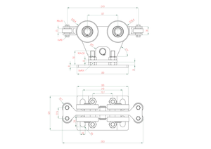 Vozík do 230 kg, nastavitelný, profil 95 × 100 mm, pozink - slide 2