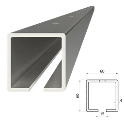 C profil s otvory, 60 x 60 x 4 mm pozinkovaný