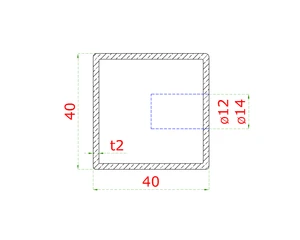 nerezový stĺp, bočné kotvenie, 4-dierový koncový, pravý - slide 2