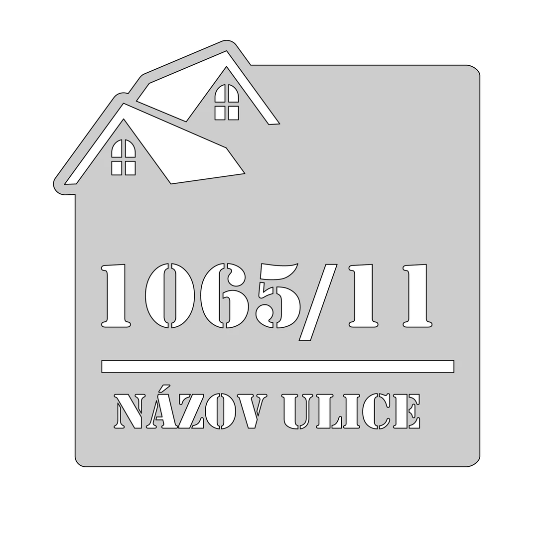 Domové číslo, vzor 001, materiál: hliník