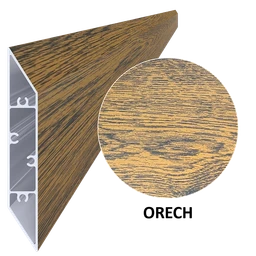 Hliníkový profil 108 x 16 x 6000 mm, štruktúra ORECH