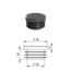Vnútorná krytka guľatá ø 35 mm, plastová, antracit