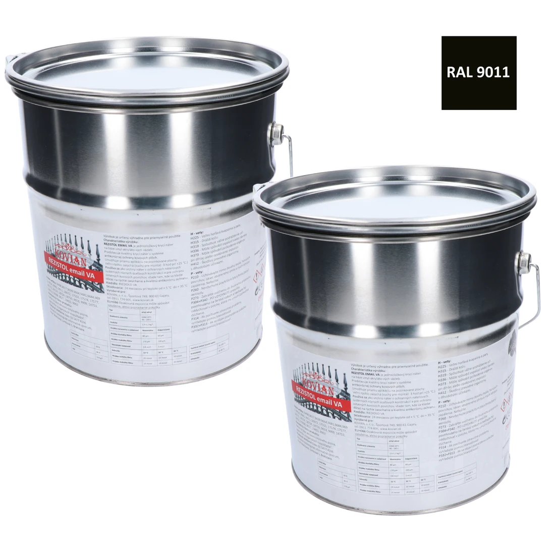REZISTOL EMAIL farba na zinok čierna RAL 9011-polomat, 20 kg